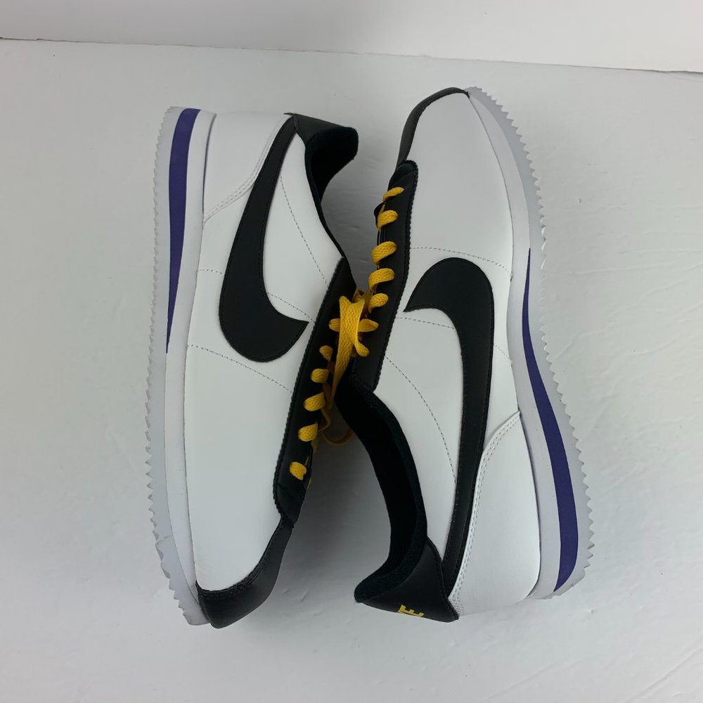 Nike Cortez Basic Leather 'White Black Amarillo' - Picture 8 of 12